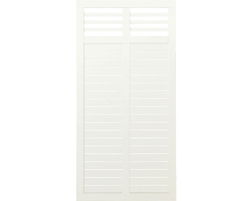 Weißes Drehflügelfenster mit Lamellen