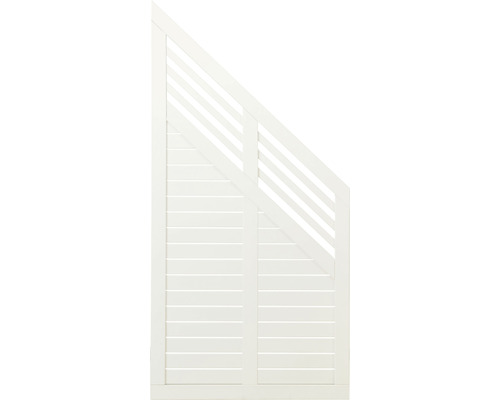 Abschlusselement PLUS Decora 90 x 180/95 cm RAL 9010 weiß Weiß lackierte Holztreppe mit Geländer