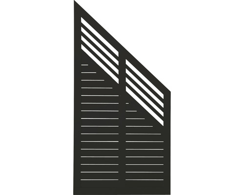 Abschlusselement PLUS Decora 90 x 180/95 cm RAL 9005 schwarz Dekorplatte mit horizontalen und diagonalen Schlitzen zur Dekoration und als Sichtschutz