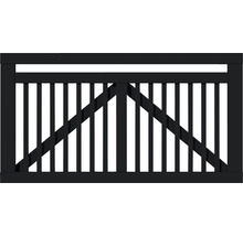 Holzzaun mit diagonalen Verstrebungen