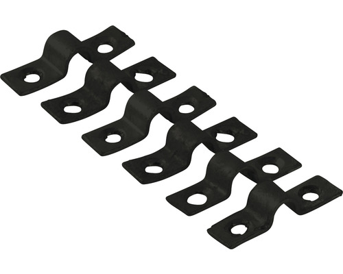 Rohrschellen aus Metall, sechs Stück
