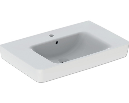 GEBERIT Waschtisch Renova Plan mit Ablagefläche 75 cm weiß 501694001 Waschtisch aus Keramik mit Hahnloch und Überlauf