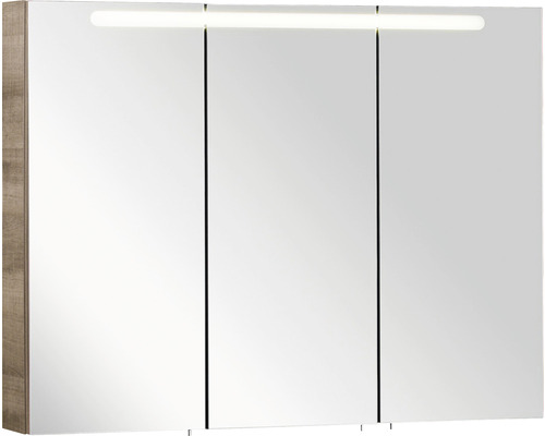 Spiegelschrank FACKELMANN A-Vero 105 x 15.7 x 79.5 cm graueiche 2-türig LED IP 20