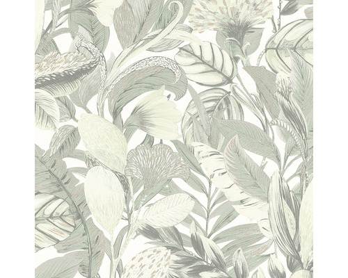 Vliestapete 10202-07 Elle Decoration 2 Floral grün Tapete mit Blättern und Blumenmuster