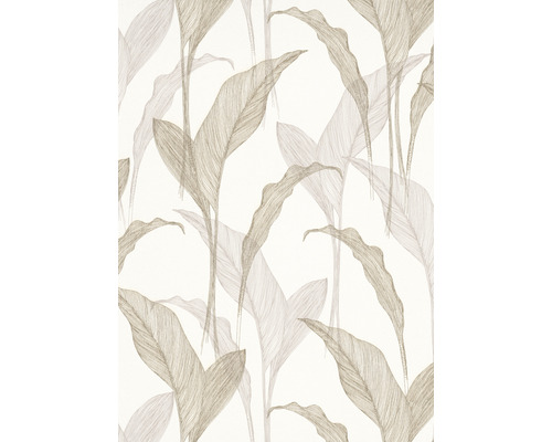 Vliestapete 10207-02 Elle Decoration 2 Floral beige Tapete mit Blattmuster