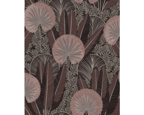 Illustration von gemusterten Blättern und Fächerpalmen als Tapete