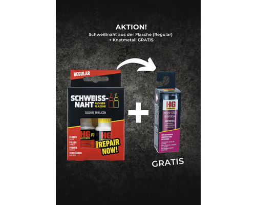 Aktionsangebot: Schweißnaht aus der Flasche Regular plus Knetmetall gratis