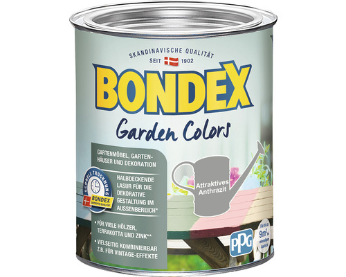 Bondex Garden Colors Holzlasur, attraktives Anthrazit, Dose