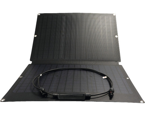 Aufgeklapptes, flexibles Solarmodul mit Kabeln