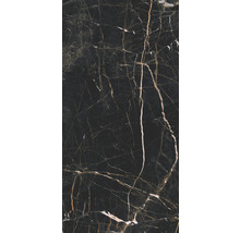 Feinsteinzeug Wand- und Bodenfliese Marquina 119,7 x 59,7 x 0,8 cm gold poliert rektifiziert-thumb-0