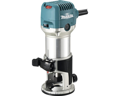 Einhandfräse Makita RT0702CX2J 710 W, 0-40mm Hubhöhe inkl. Ober- Winkel-, & Kantenfräsenmodul im MAKPAC Gr. 4