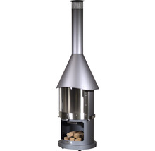 Buschbeck Holzkohlegrill Edelstahlkamin Melbourne Ø 65 cm H 230 cm hellgrau rund