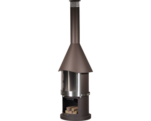 Gartencheminée mit Holz