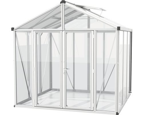 Gewächshaus mit Doppel-Schiebetür und Dachfenster