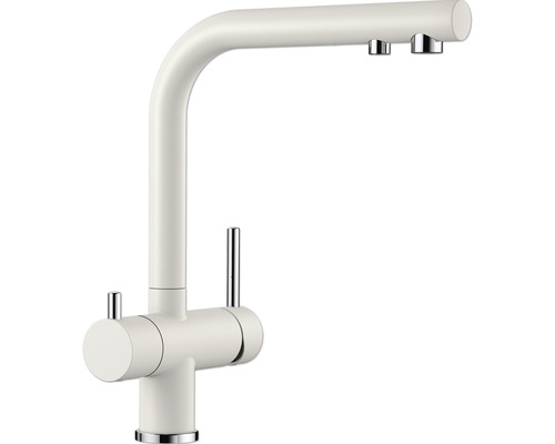Blanco Küchenarmatur mit Filterfunktion FONTAS II silgranitweiß matt 523134 Küchenarmatur mit schwenkbarem Auslauf und zwei Hebeln