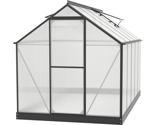 Gewächshaus mit Polycarbonatplatten und Dachfenster