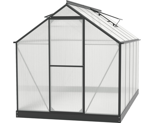 Gewächshaus mit Tür und Dachfenster