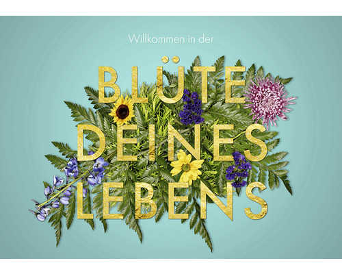 Postkarte Willkommen in der Blüte deines Lebens 14,8x10,5 cm