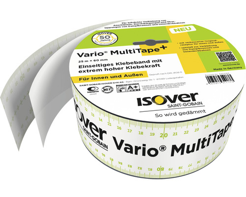 ISOVER Klebeband Vario® MultiTape+ mit einseitigen Streifen für innen und aussen 25 m x 60 mm
