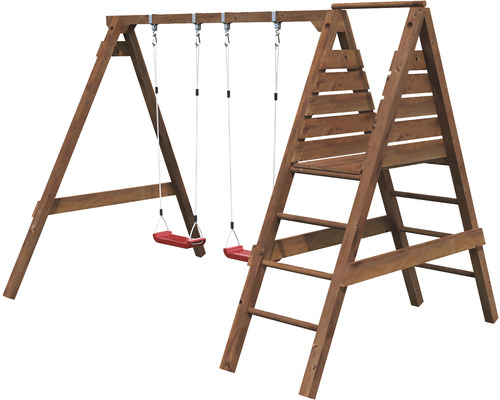 Schaukel Palmako 306 x 210 cm Holz braun bestehend aus 2 Brettschaukeln,Leiter,Plattform