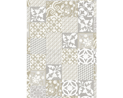 Muster aus verschiedenen Fliesen mit geometrischen und floralen Motiven