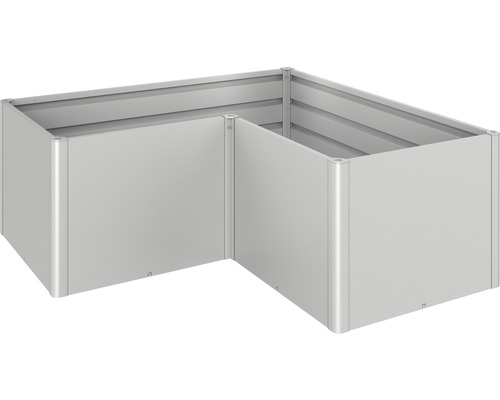 Hochbeet klassisch Biohort L2x1 201 x 201 x 77 cm silber L-förmiges Hochbeet aus Metall