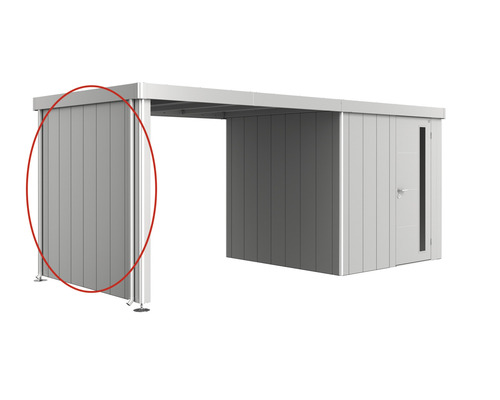Seitenwand Seitendach Biohort Gartenhaus Neo 2A/2B/2C/2D silber Element der Terrassenüberdachung aus Aluminium