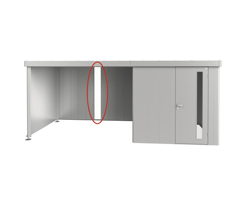 Lichtpaneel Biohort für Seitendach Biohort zu Gartenhaus Neo silber Metall Gerätehaus mit Doppeltür und Seitenwand