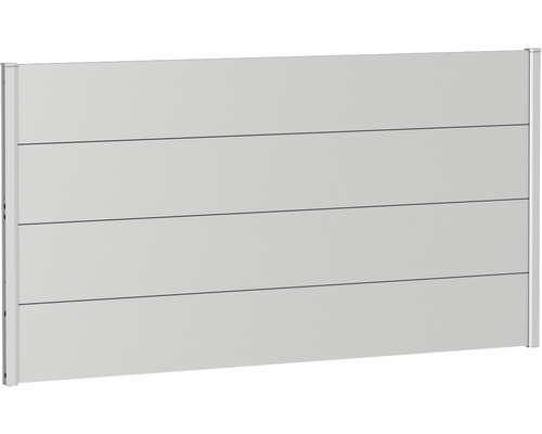 Zaunelement Aluminium Biohort 180 x 90 cm silber-metallic Gartenzaunelement aus Aluminium mit horizontaler Paneeloptik