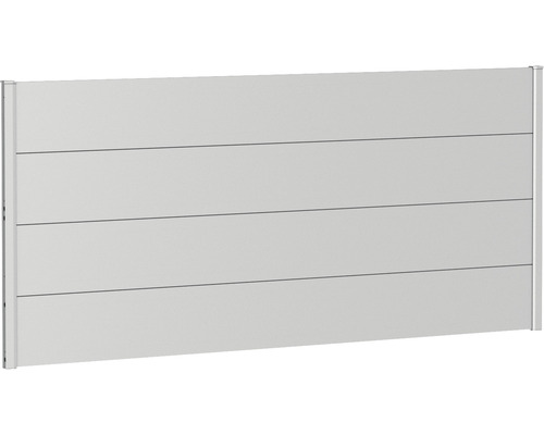 Zaunelement Aluminium Biohort 200 x 90 cm silber-metallic Gartenzaun aus Aluminium mit horizontalen Paneelen