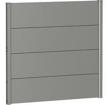 Gartenzaun Element aus Aluminium mit horizontaler Paneelstruktur