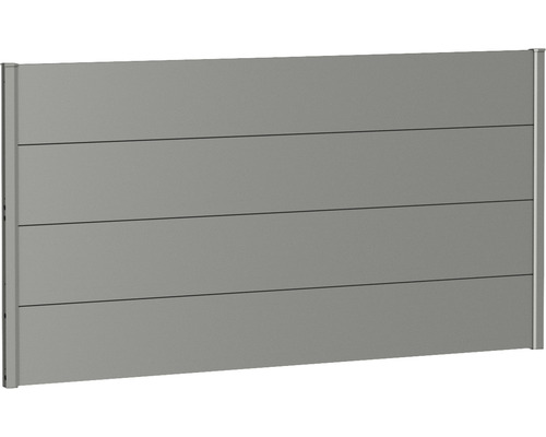 Zaunelement Aluminium Biohort 180 x 90 cm quarzgrau-metallic Gartenzaun Element mit Nut- und Federverbindung