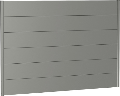 Zaunelement Aluminium Biohort 200 x 135 cm quarzgrau-metallic Sichtschutzzaun aus horizontalen Elementen
