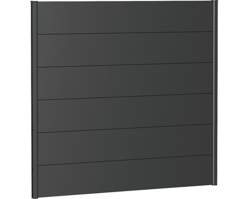 Zaunelement Aluminium Biohort 150 x 135 cm dunkelgrau-metallic Sichtschutzzaun Element mit horizontalen Paneelen