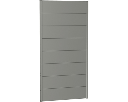 Zaunelement Aluminium Biohort 100 x 180 cm quarzgrau-metallic Grauer Sichtschutzzaun aus Aluminium mit horizontaler Paneeloptik