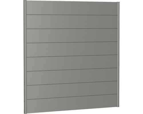 Zaunelement Aluminium Biohort 180 x 180 cm quarzgrau-metallic Sichtschutzzaun aus horizontalen Elementen