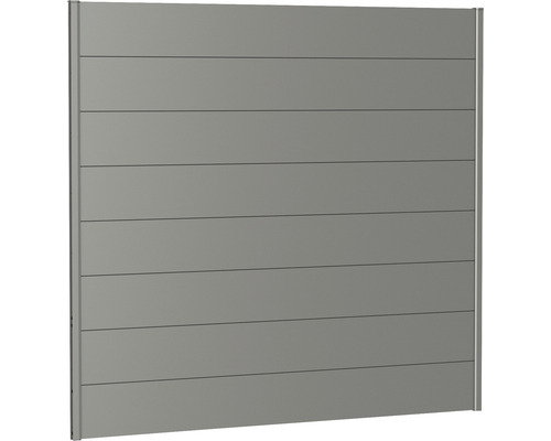 Zaunelement Aluminium Biohort 200 x 180 cm quarzgrau-metallic Sichtschutzzaun aus horizontalen Elementen