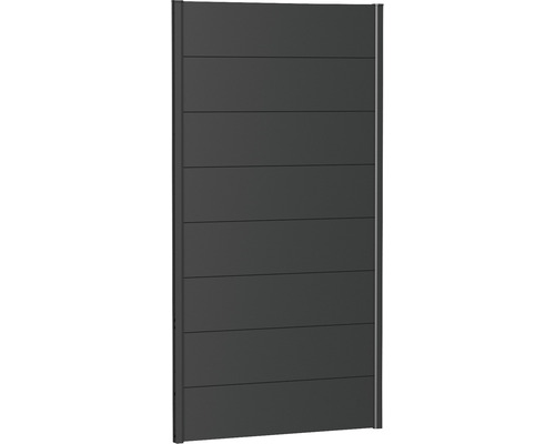 Zaunelement Aluminium Biohort 100 x 180 cm dunkelgrau-metallic Aluminium Zaunelement mit horizontalen Profilen für den Garten
