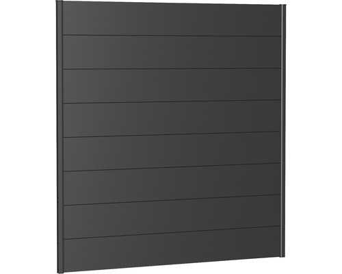 Zaunelement Aluminium Biohort 180 x 180 cm dunkelgrau-metallic Zaunelement aus horizontalen Lamellen