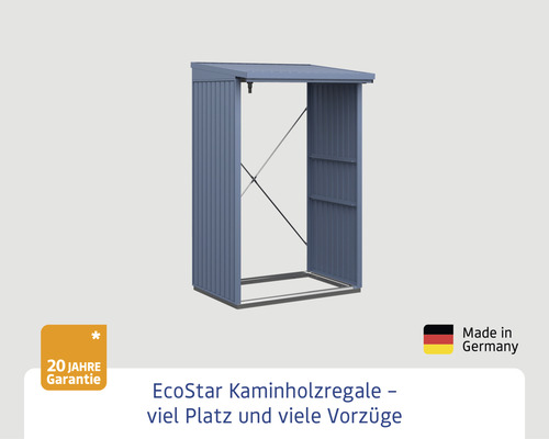 EcoStar Kaminholzregal aus Metall mit Dach
