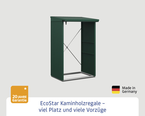 EcoStar Kaminholzregal zur Lagerung von Brennholz im Außenbereich