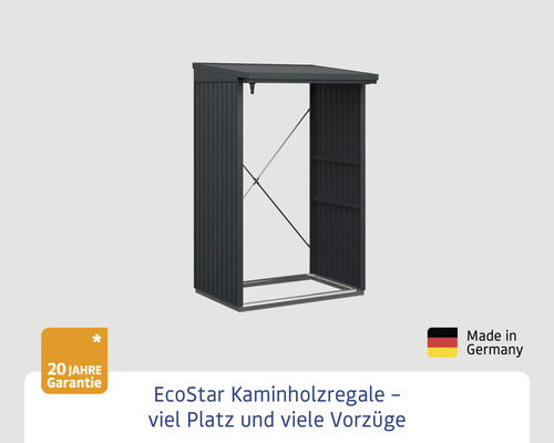 EcoStar Kaminholzregal aus Metall mit 20 Jahre Garantie