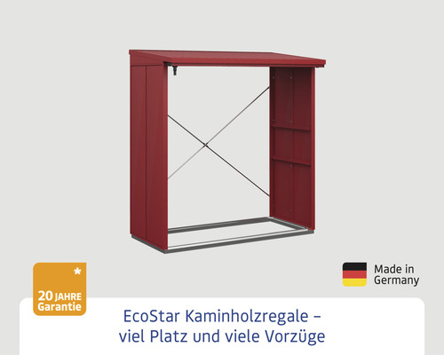 EcoStar Kaminholzregal mit Dach und Seitenwänden