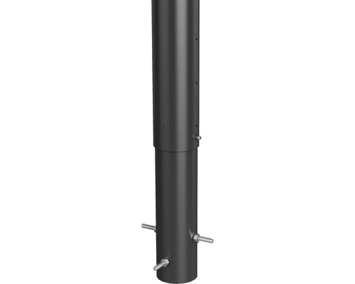 Aluminium-Pfosten Biohort zum Einbetonieren 135 cm Ø 8,5 cm dunkelgrau-metallic Abwasserrohr aus Kunststoff mit Schrauben