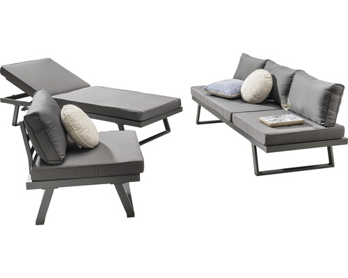 Gartensitzgruppe mit Lounge, Liege und Sessel