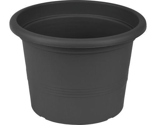 Dunkler Pflanztopf aus Kunststoff