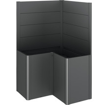 Eck-Hochbeet aus Metall mit Sichtschutz