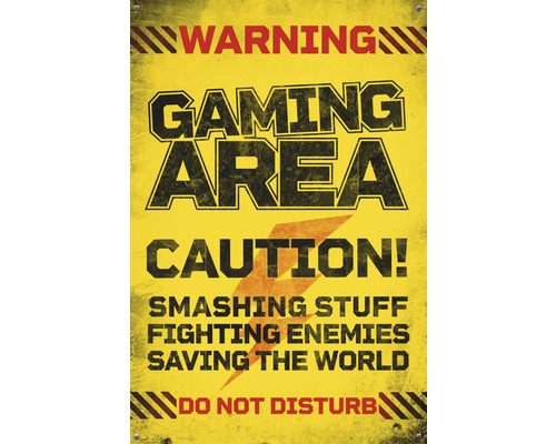 Maxiposter Caution gaming area 61x91,5 cm