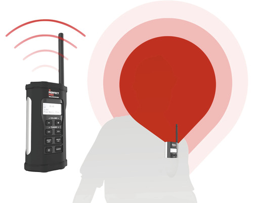 Perfekt Pro Worksite Radio mit Antenne und Signal