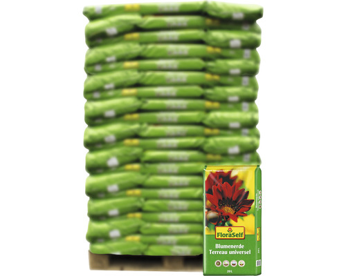 Blumenerde FloraSelf (120 Sack x 20 Liter= 2,4 m³) 1 Palette